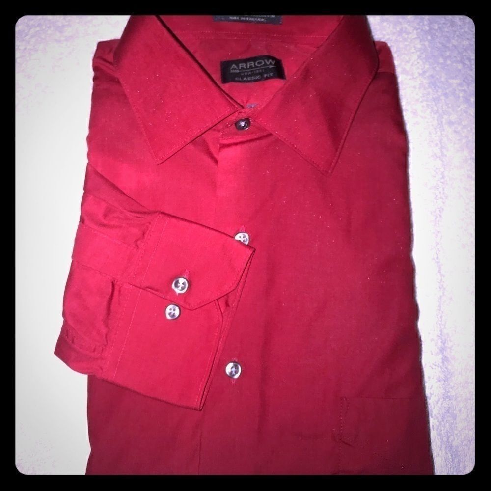 Classic Fit Arrow Dress Shirt Red